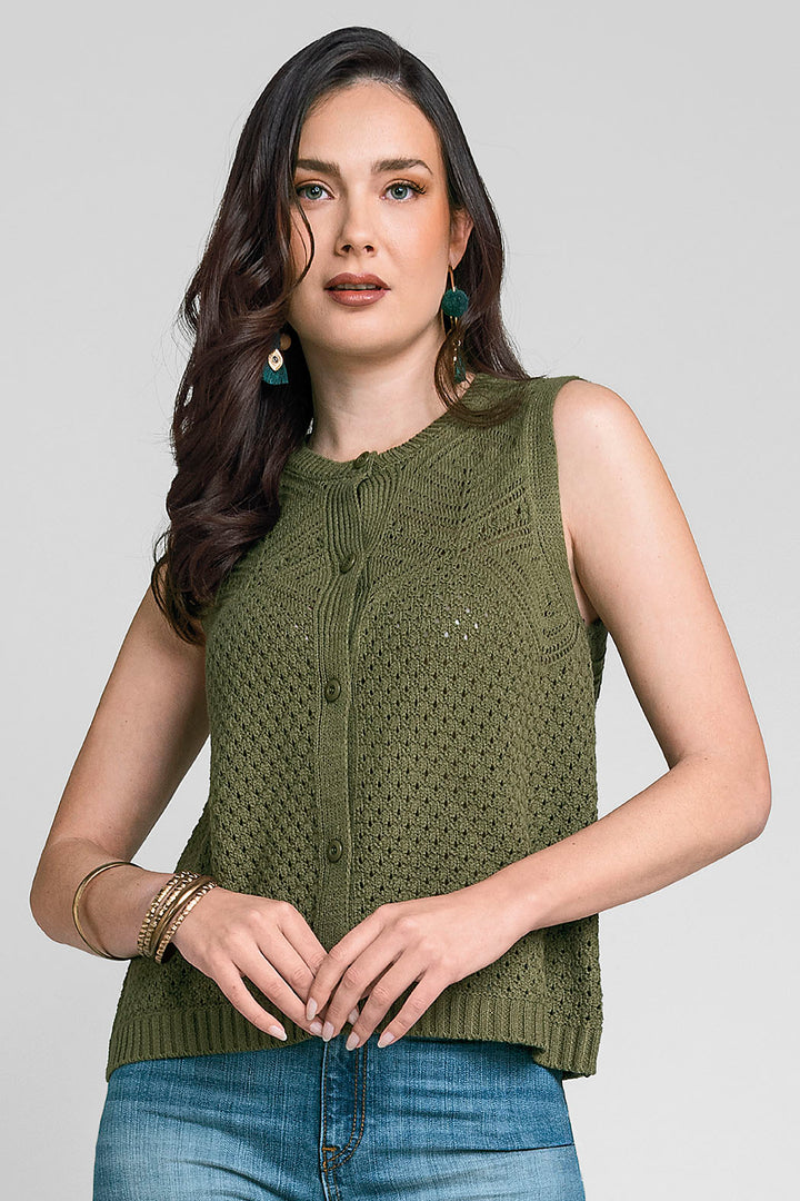 Chaleco De Punto Calado