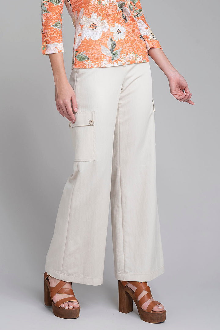 Pantalon Liso Con Bolsas Cargo