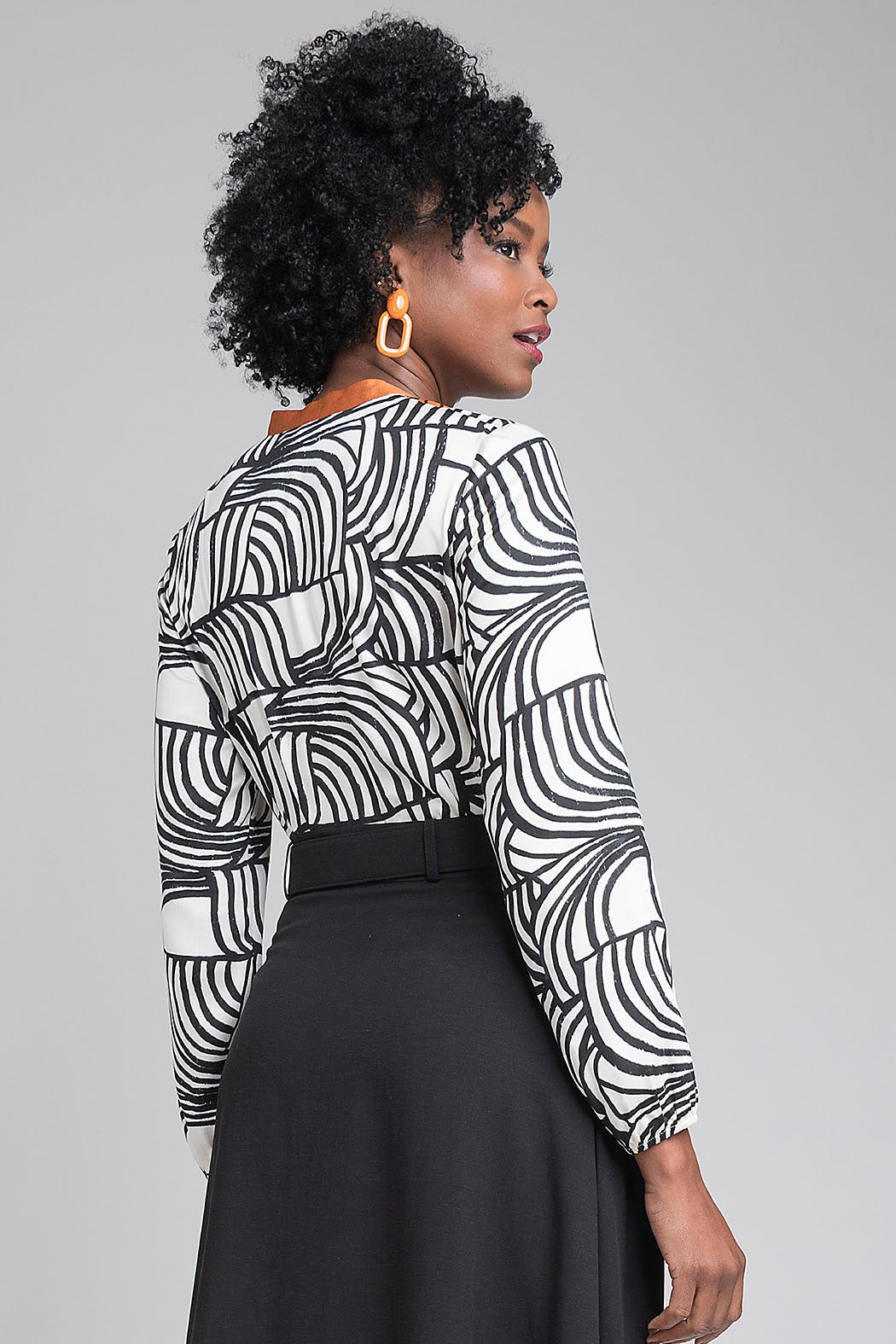 Blusa Estampada Con Manga Larga