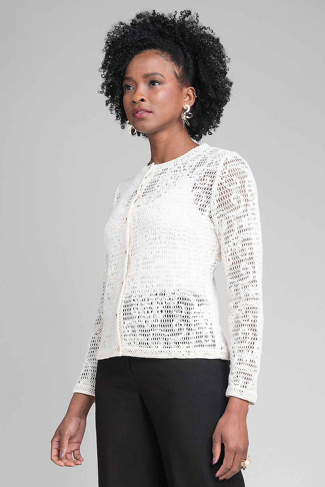 Sueter De Tela Calada Con Botones