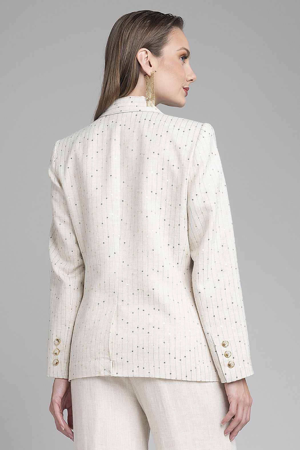 Saco Liso Con Lentejuelas