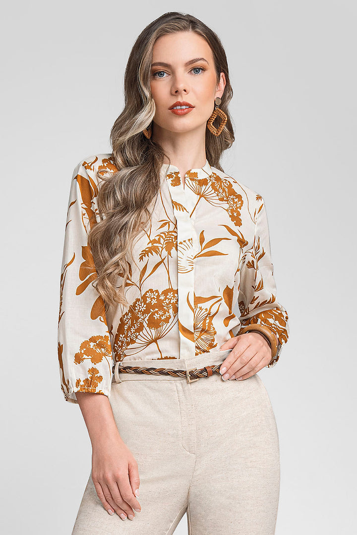 Blusa Estampada Con Manga 3/4