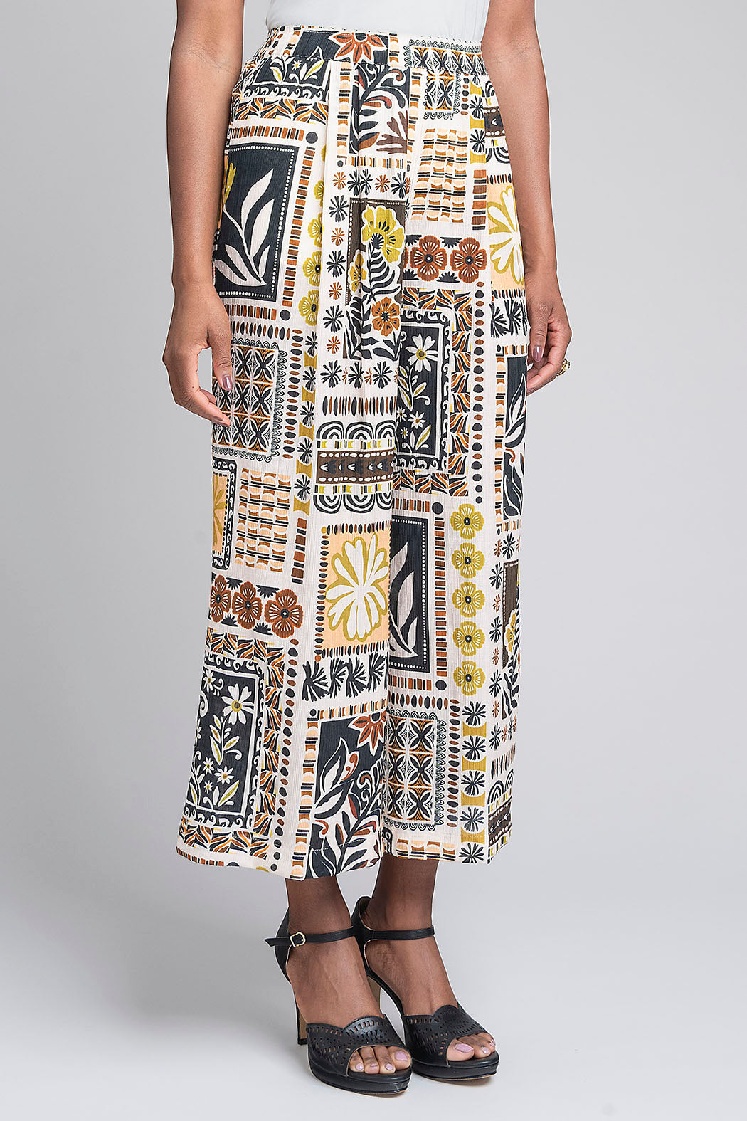 Pantalon Estampado Corte Recto