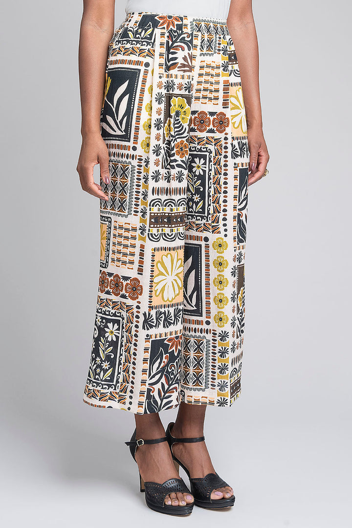 Pantalon Estampado Corte Recto
