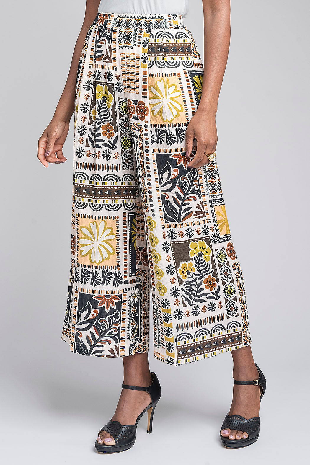 Pantalon Estampado Corte Recto