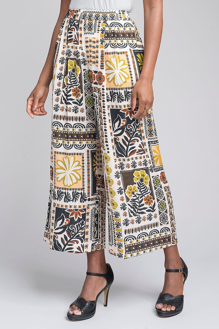 Pantalon Estampado Corte Recto
