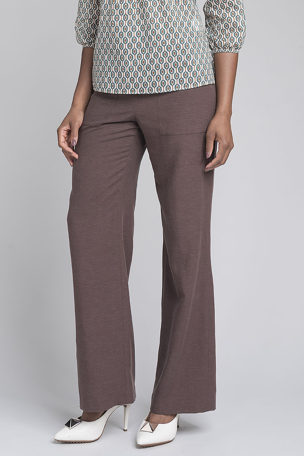 Pantalon Jaspeado Con Bolsas