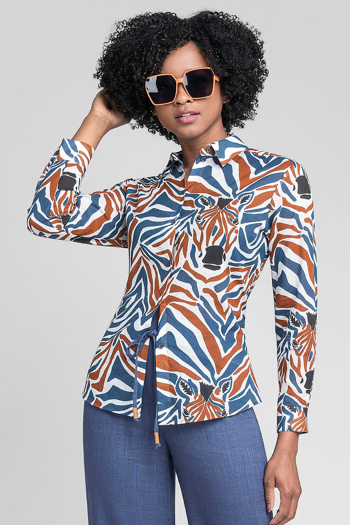 Blusa Estampada Camisera