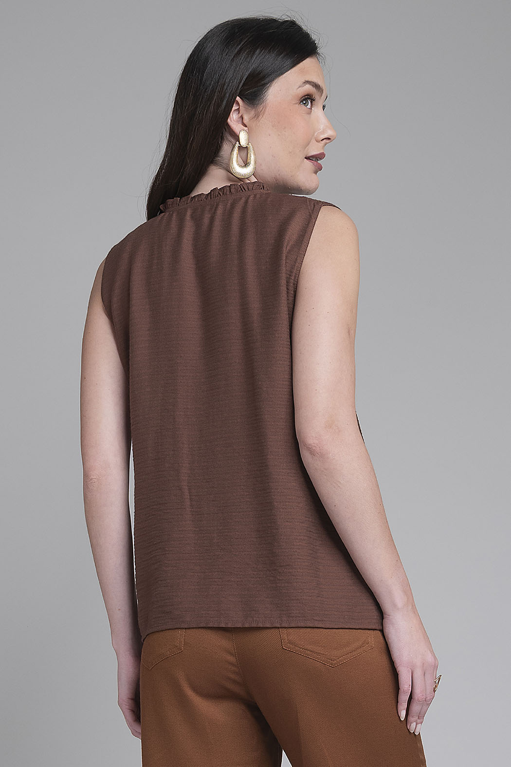 Blusa Lisa Con Encaje