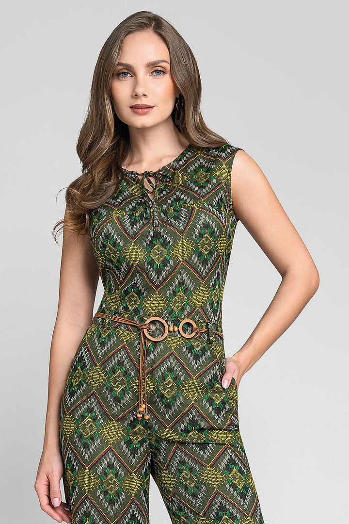 Blusa Estampada Sin Mangas