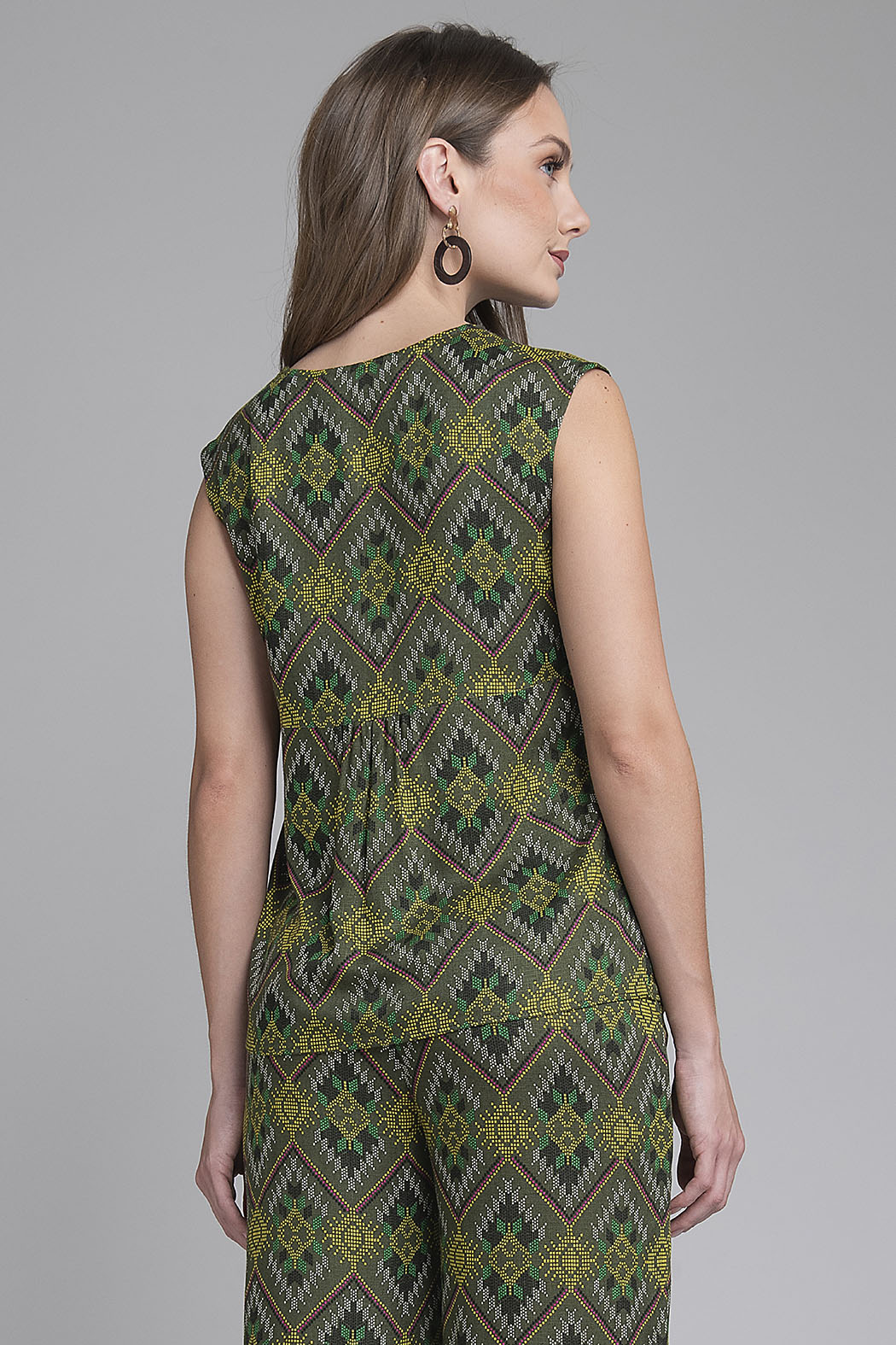 Blusa Estampada Sin Mangas
