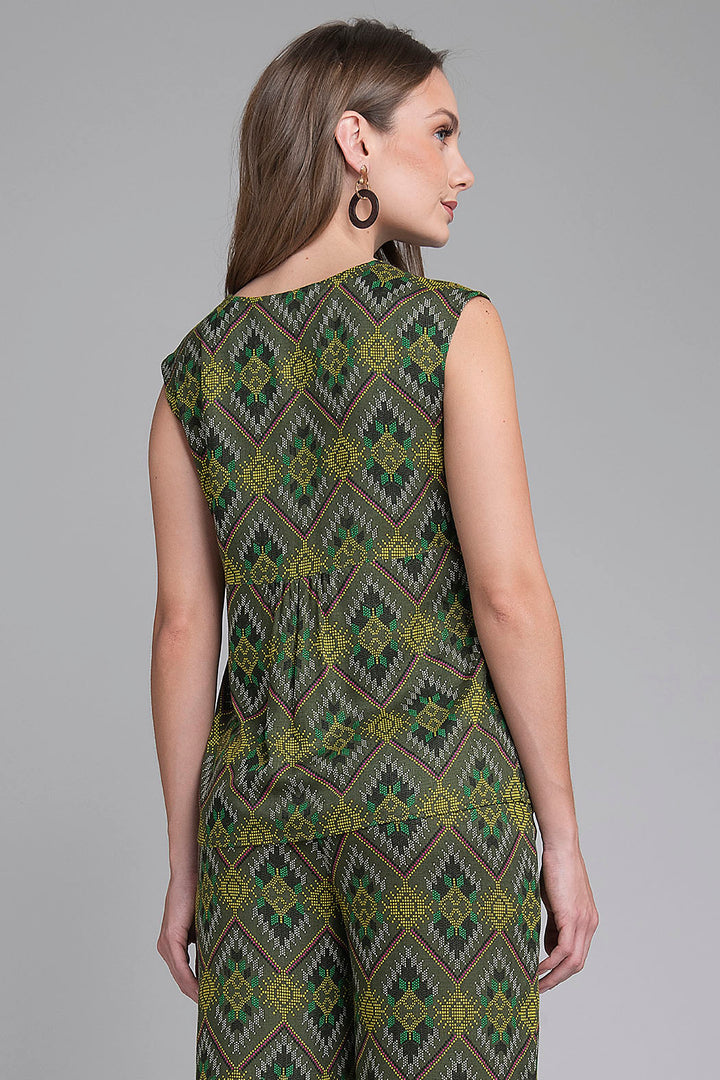 Blusa Estampada Sin Mangas