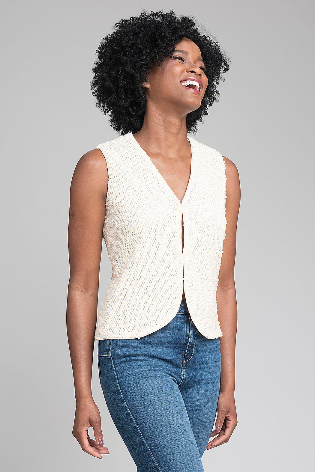 Chaleco Calado Con Lentejuelas