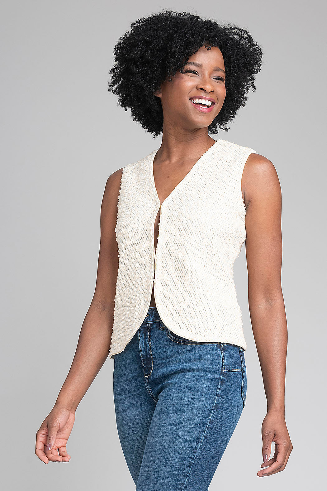 Chaleco Calado Con Lentejuelas