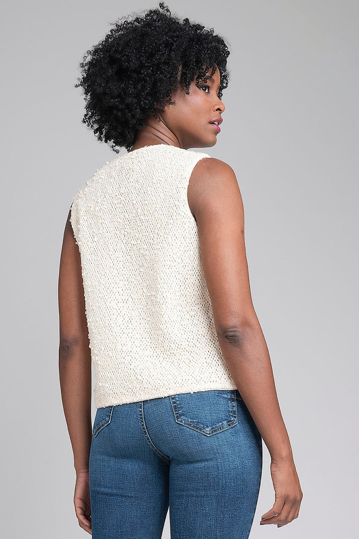 Chaleco Calado Con Lentejuelas