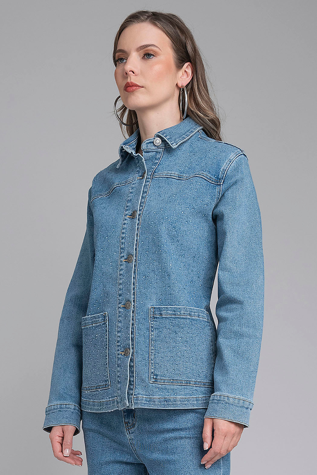 Chamarra De Mezclilla Con Brillos