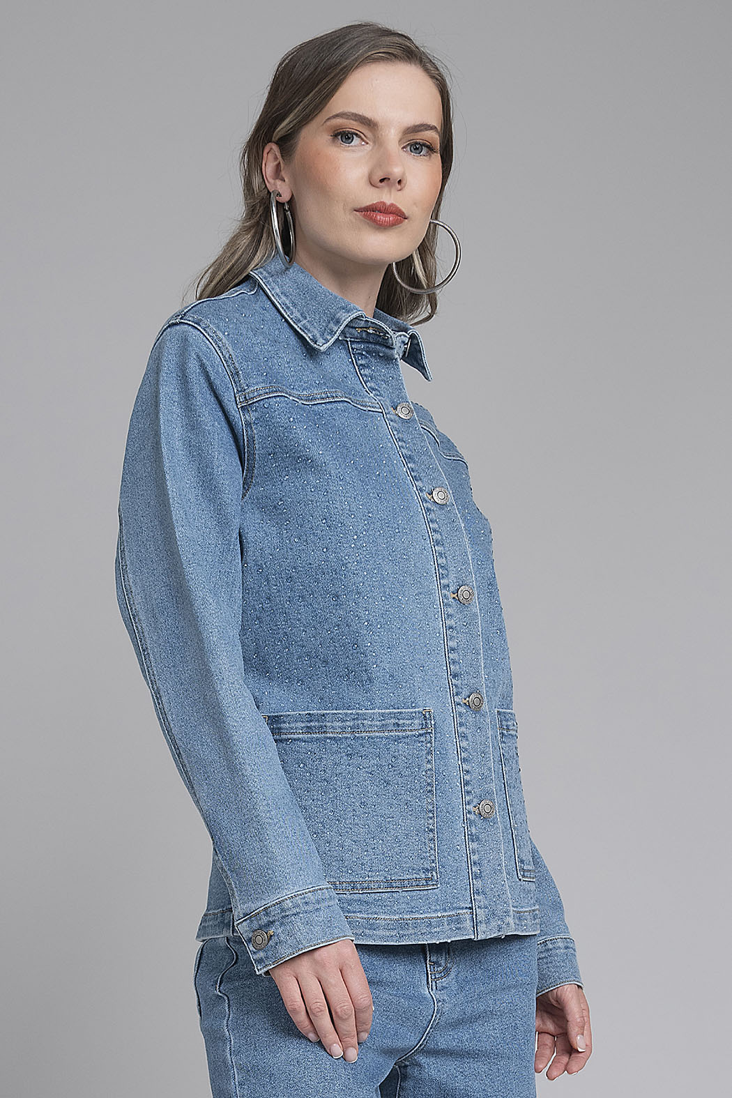 Chamarra De Mezclilla Con Brillos