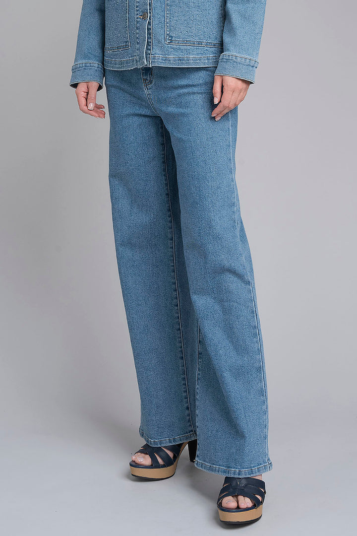 Pantalon De Mezclilla Corte Recto