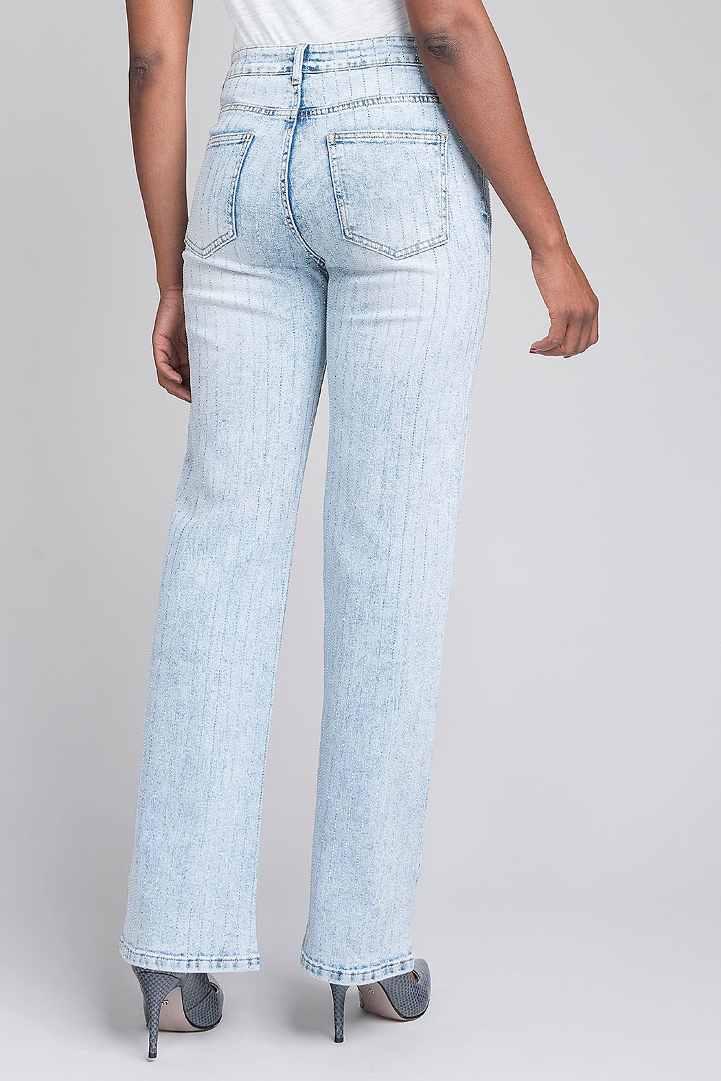 Pantalon De Mezclilla Con Brillos