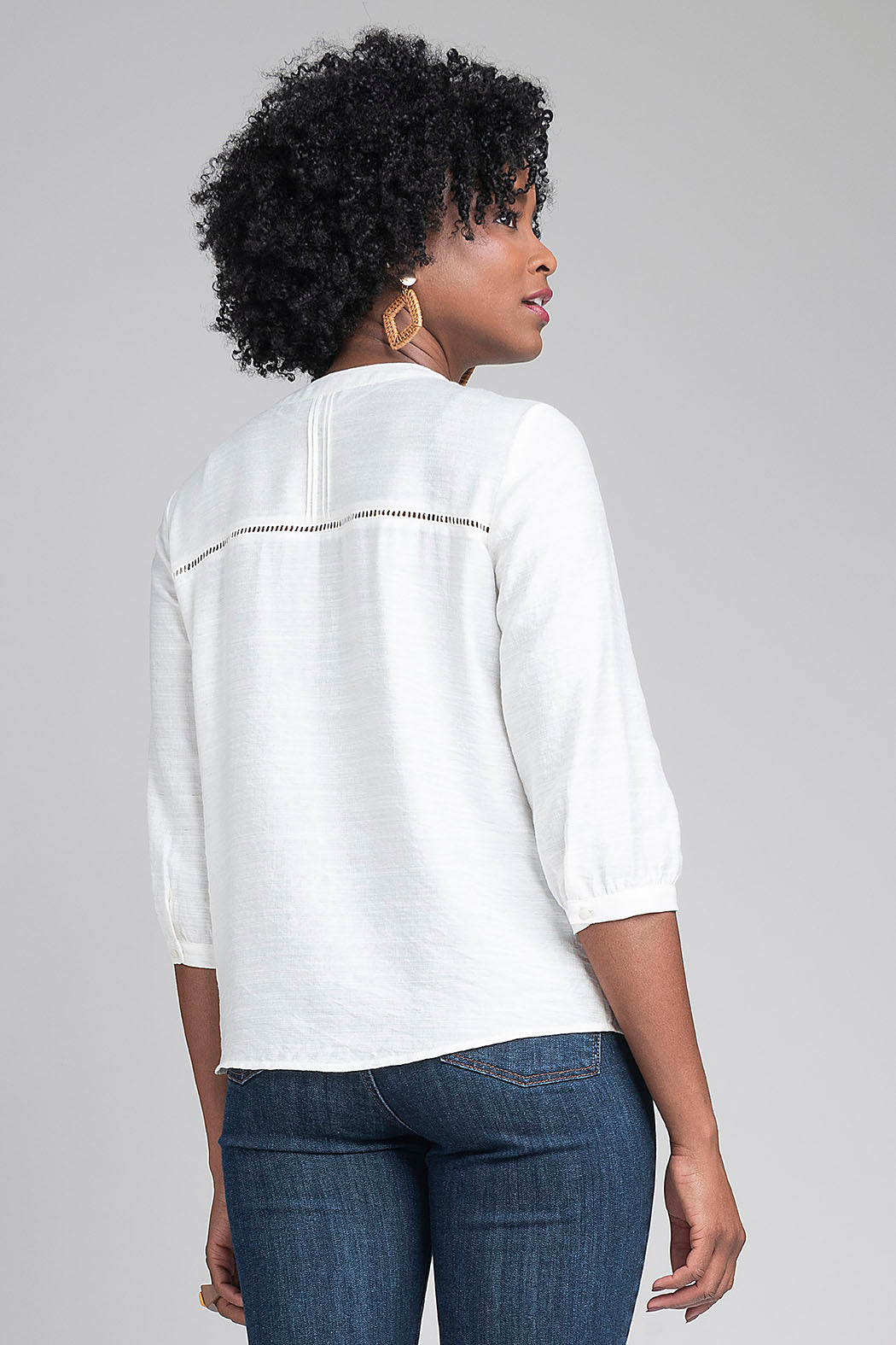 Blusa Lisa Con Manga 3/4