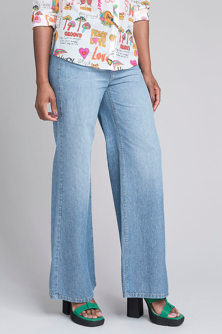 Pantalon De Mezclilla Corte Recto