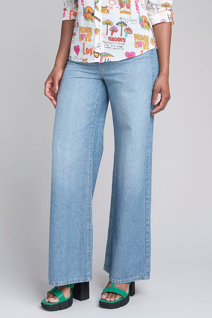 Pantalon De Mezclilla Corte Recto
