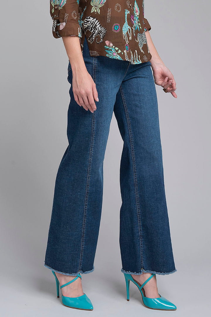 Pantalon De Mezclilla Corte Ancho