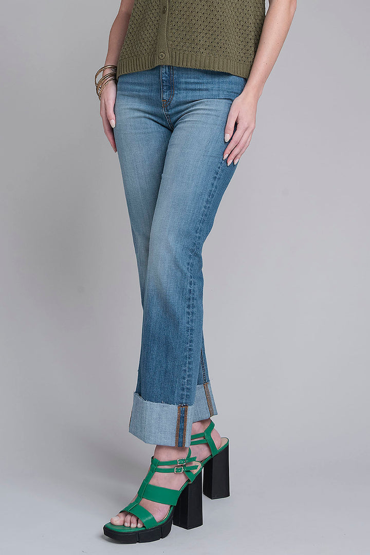 Pantalon De Mezclilla Con Dobladillo