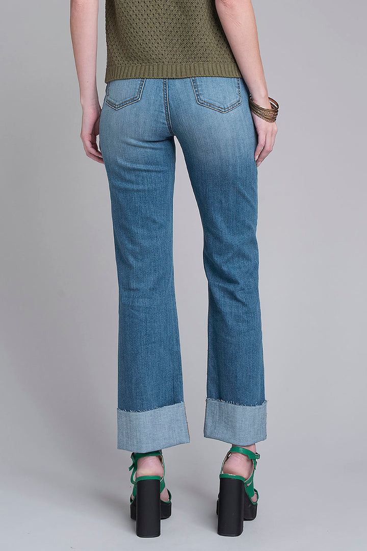 Pantalon De Mezclilla Con Dobladillo