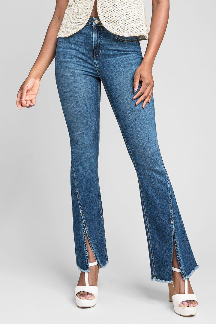 Pantalon De Mezclilla Corte Campana