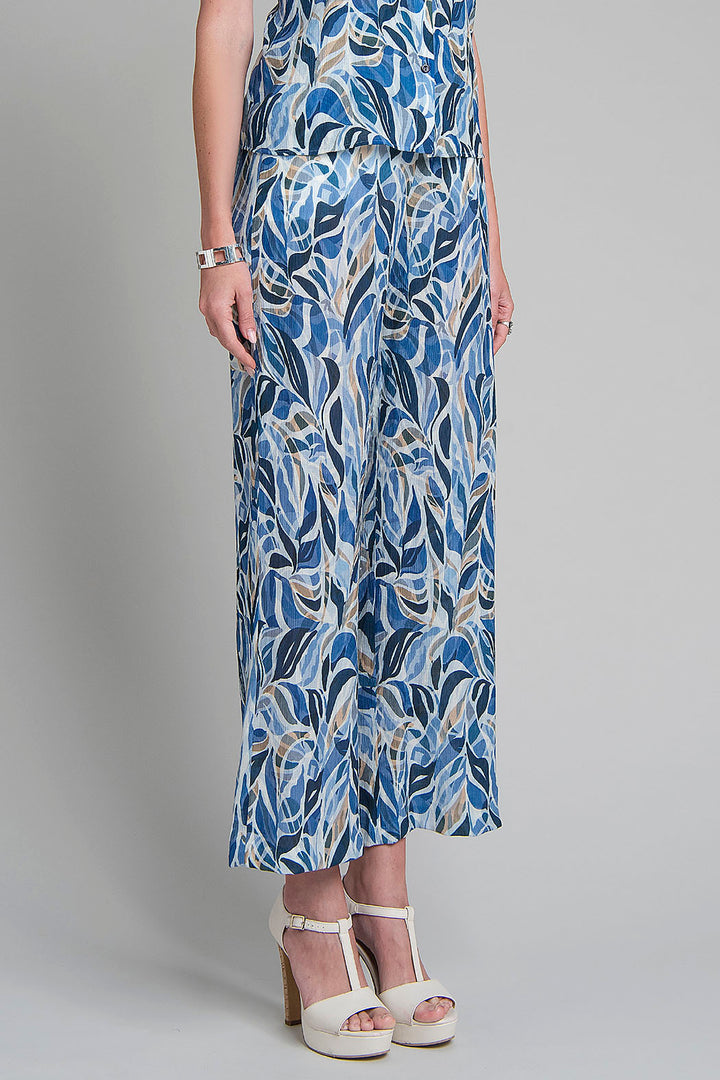 Pantalon Estampado Con Resorte En Cintura
