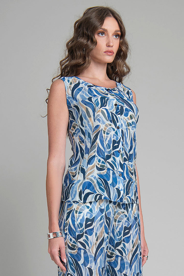 Blusa Estampada Sin Mangas