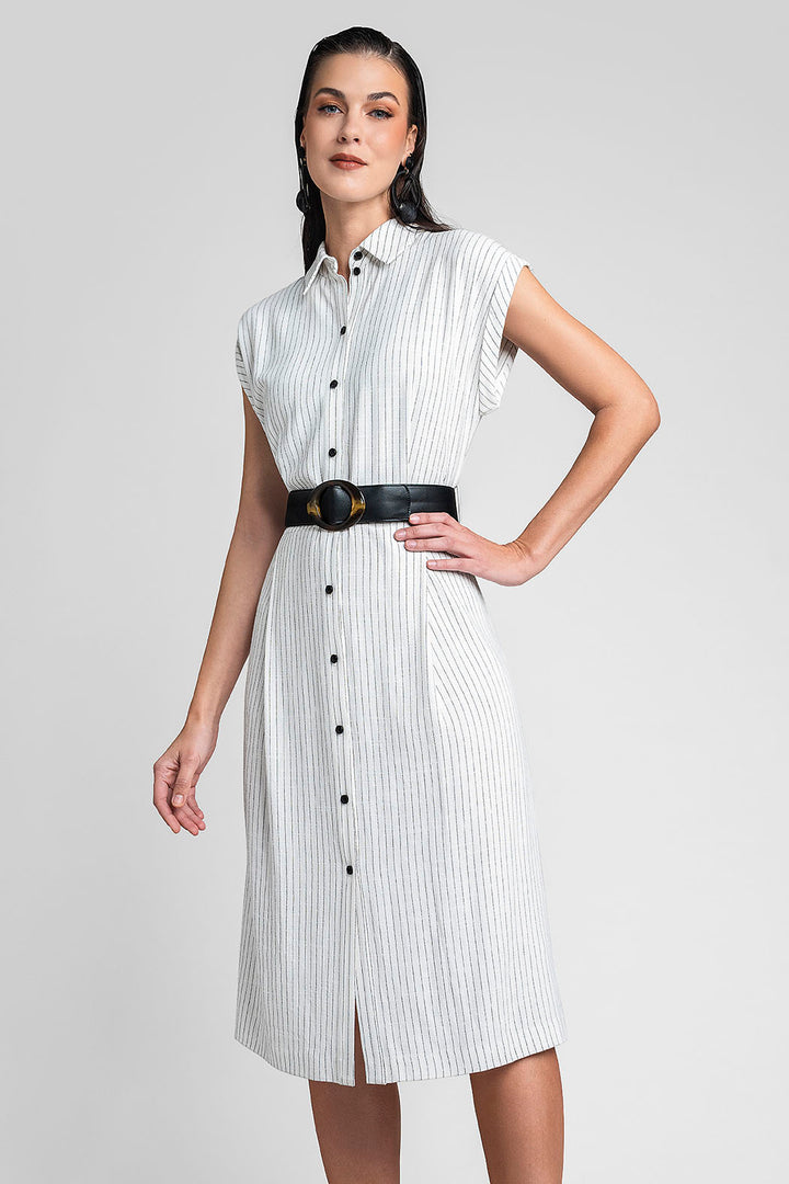 Vestido Camisero Con Cinturon