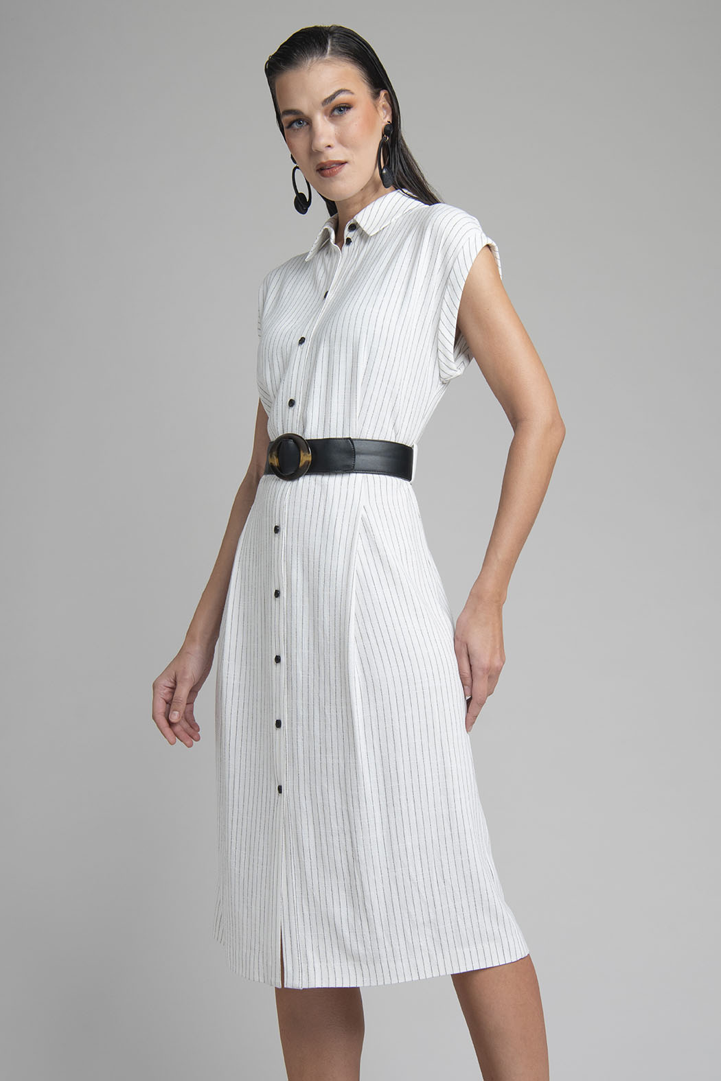 Vestido Camisero Con Cinturon