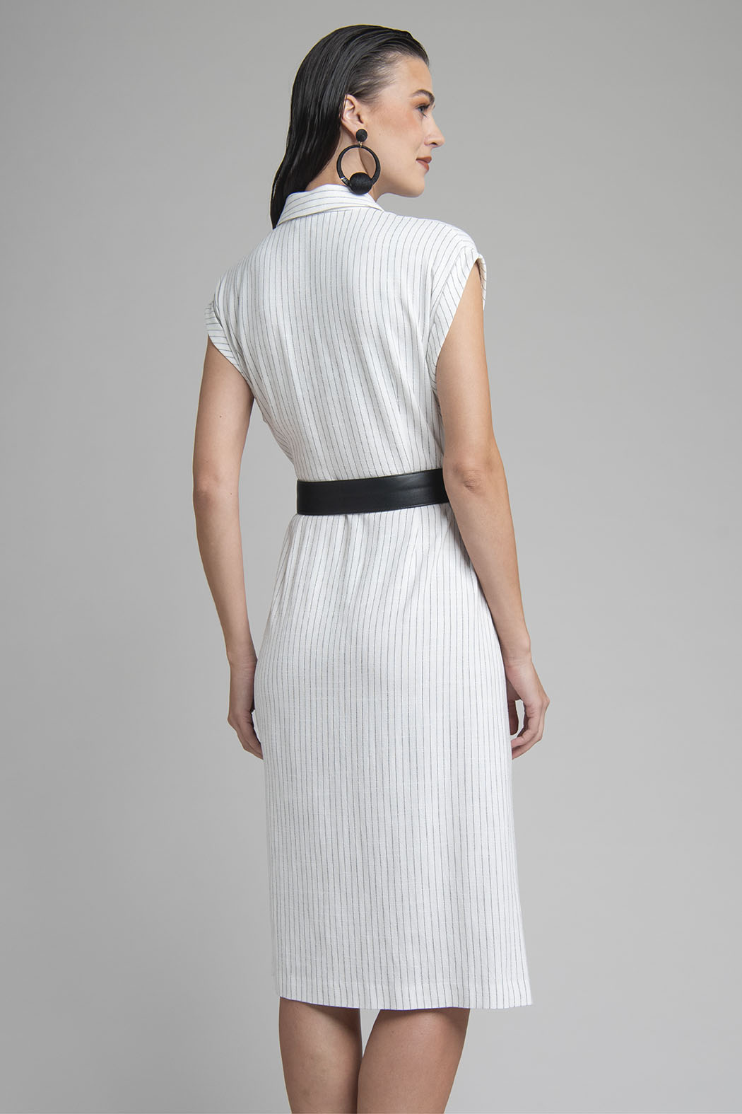 Vestido Camisero Con Cinturon
