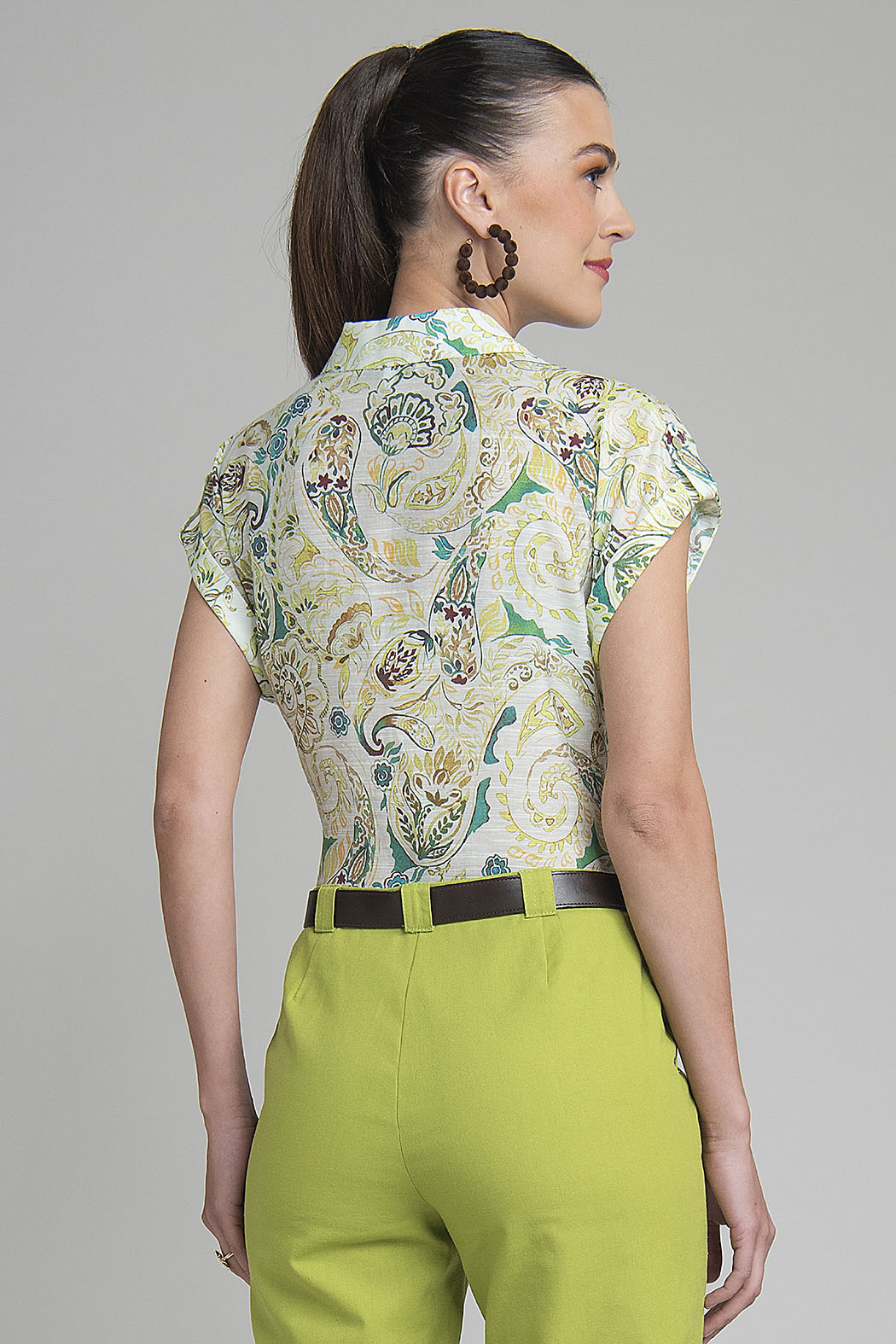 Blusa Estampada De Manga Corta
