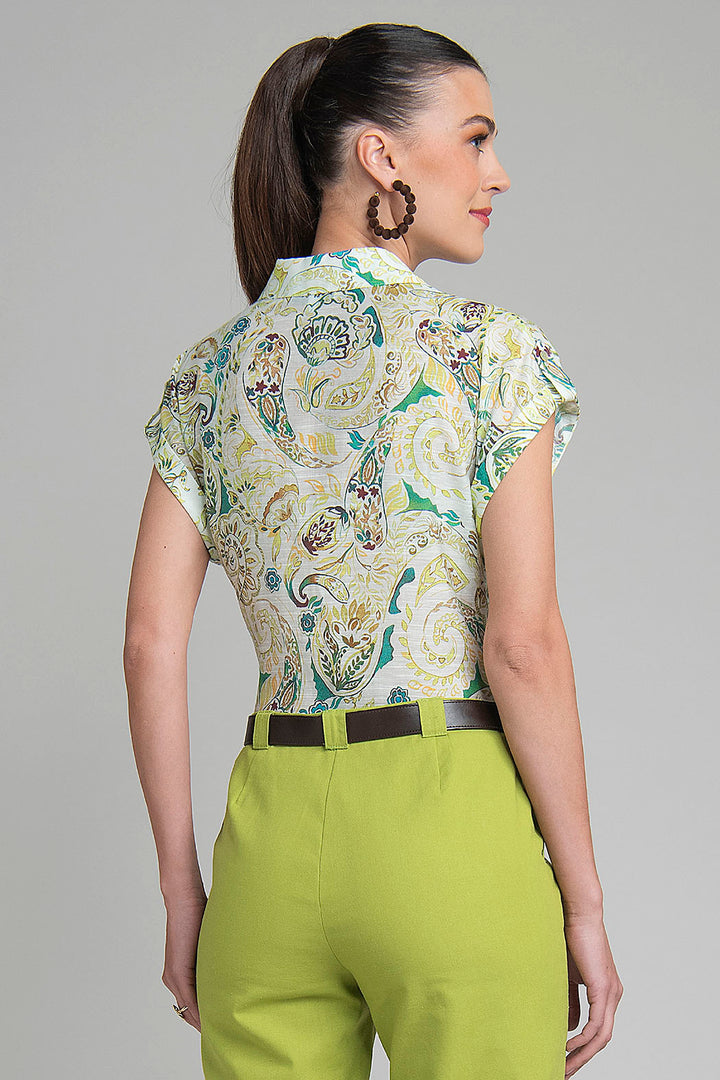 Blusa Estampada De Manga Corta