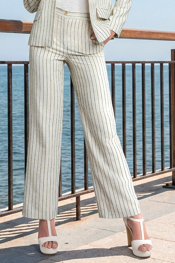 Pantalon Estampado De Rayas