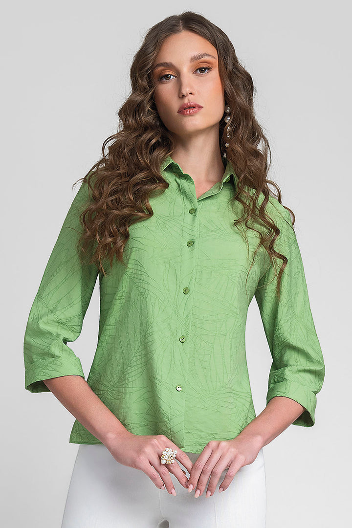 Blusa Camisera Con Manga 3/4