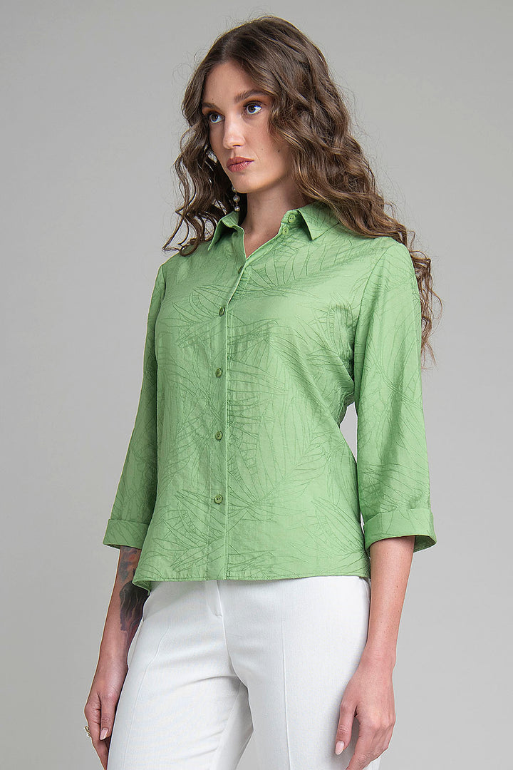 Blusa Camisera Con Manga 3/4
