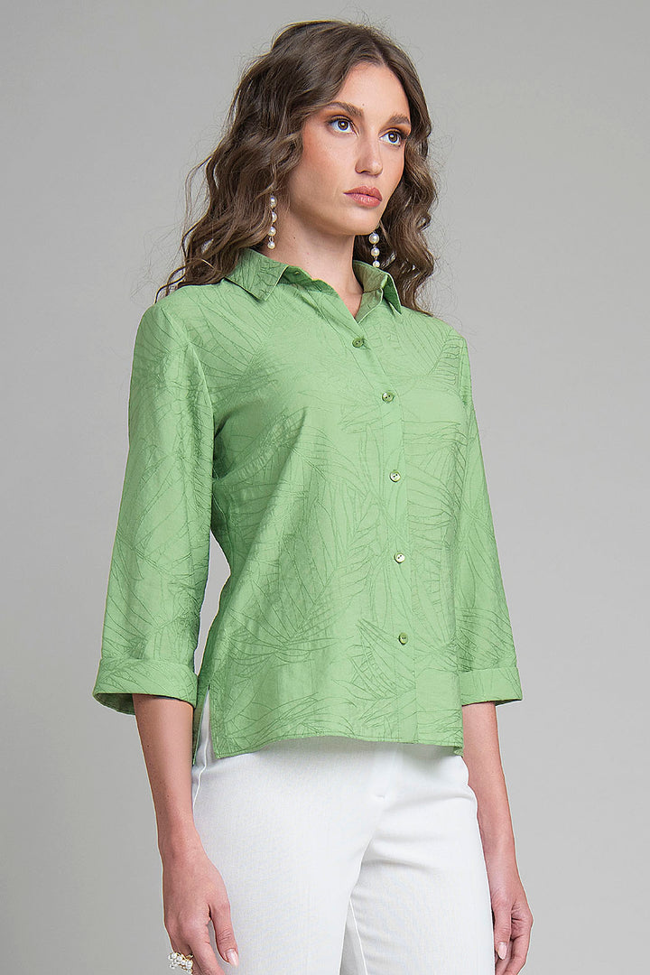 Blusa Camisera Con Manga 3/4
