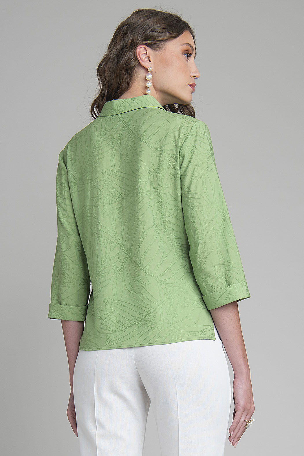 Blusa Camisera Con Manga 3/4