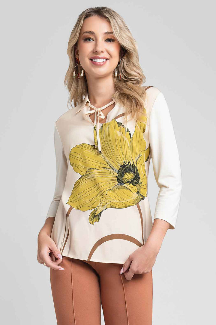 Blusa Con Estampado De Flor