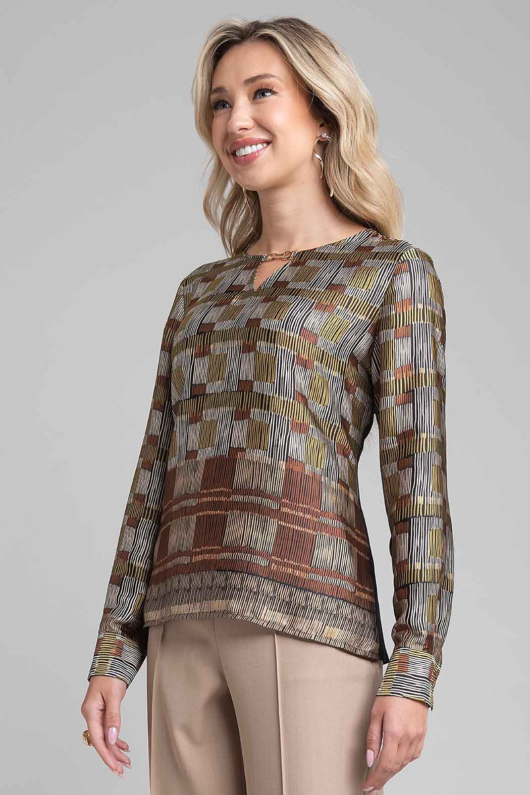 Blusa Estampada De Satin