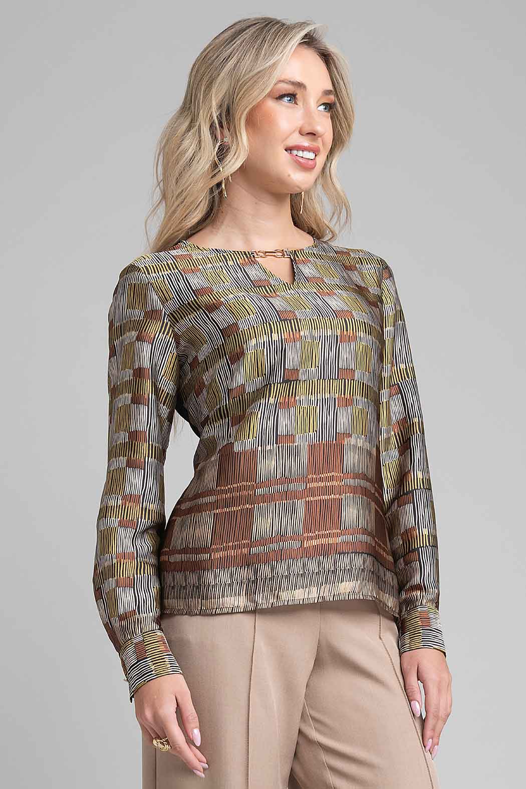 Blusa Estampada De Satin