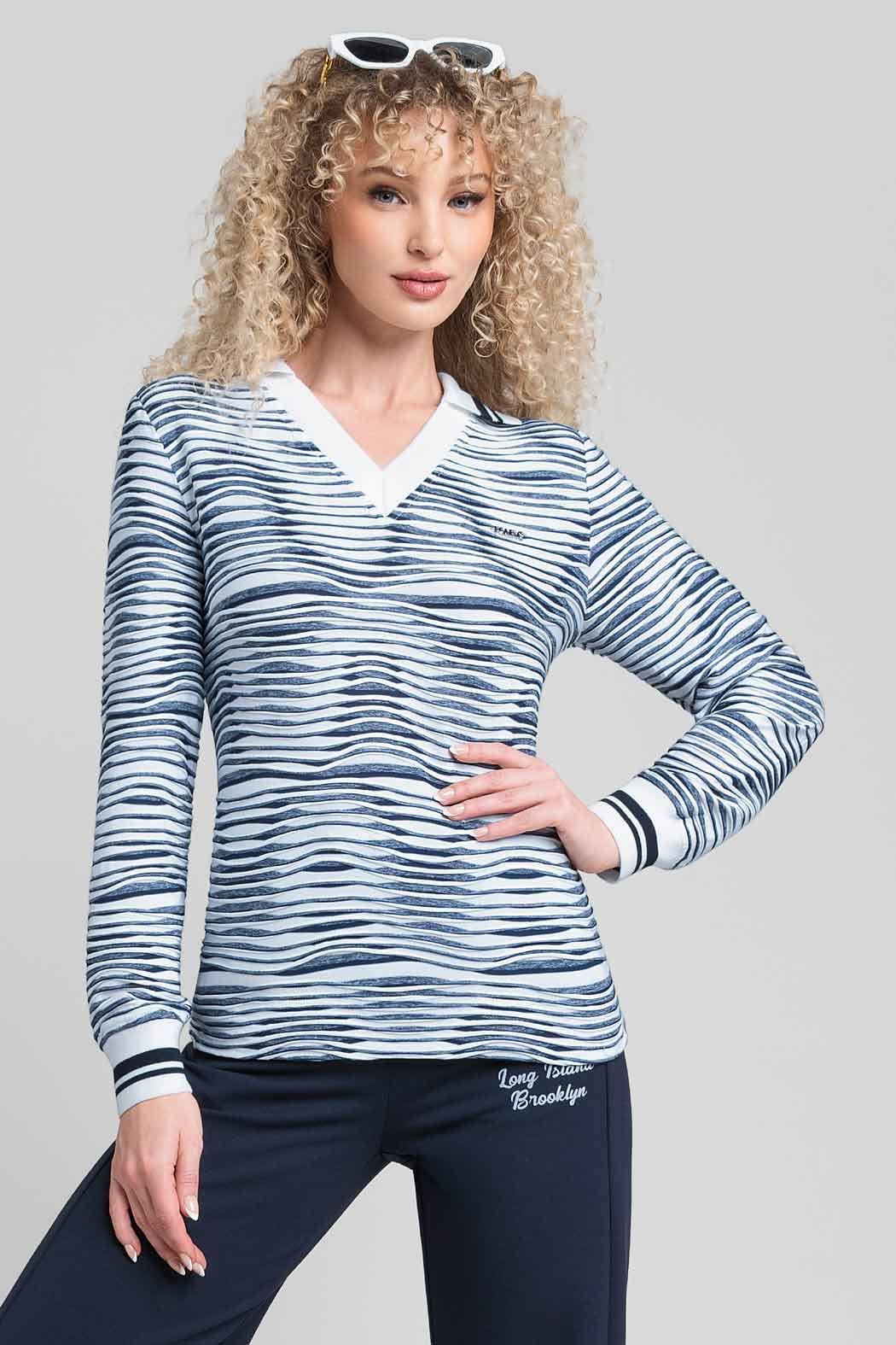 Sudadera De Franjas Con Escote V
