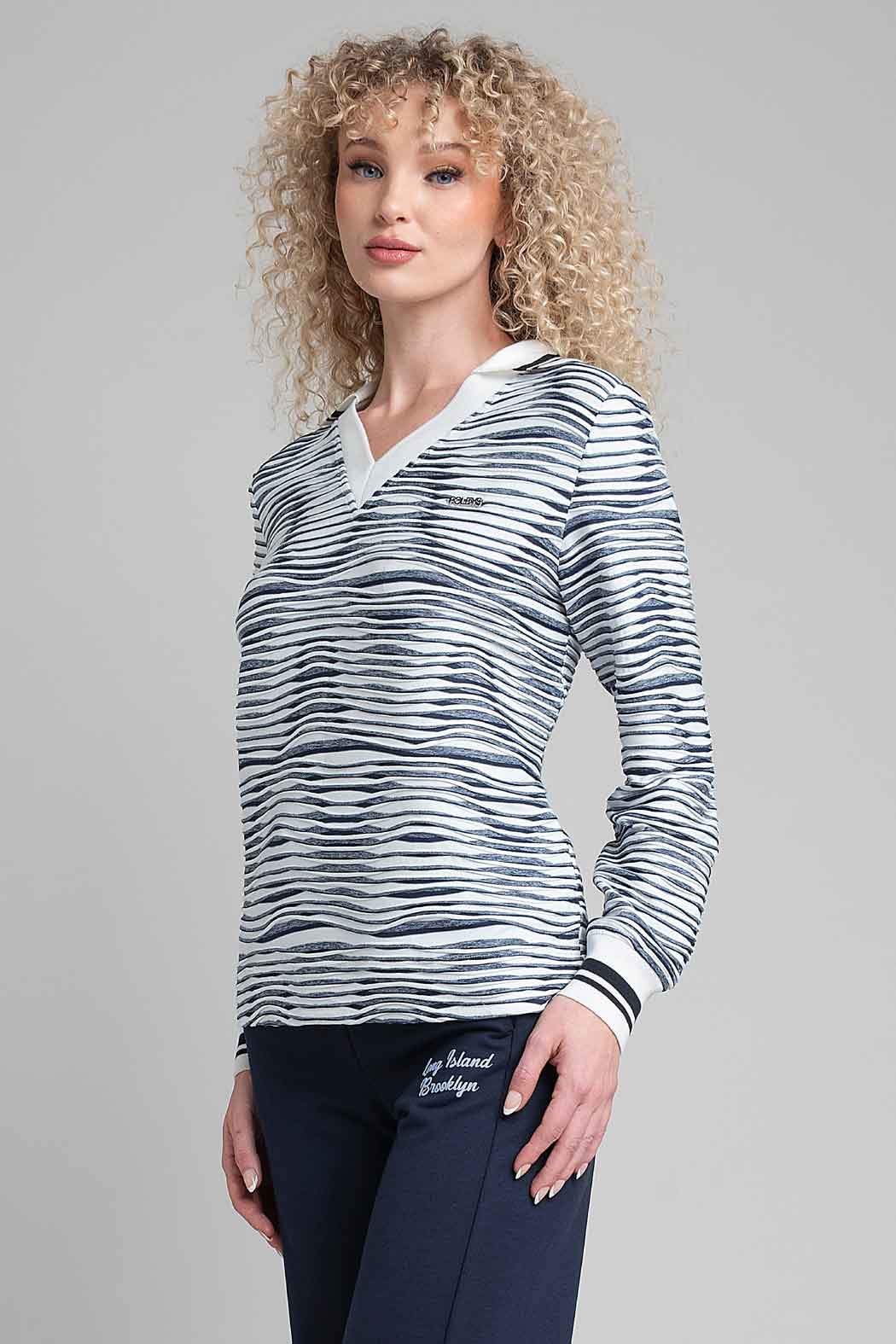Sudadera De Franjas Con Escote V