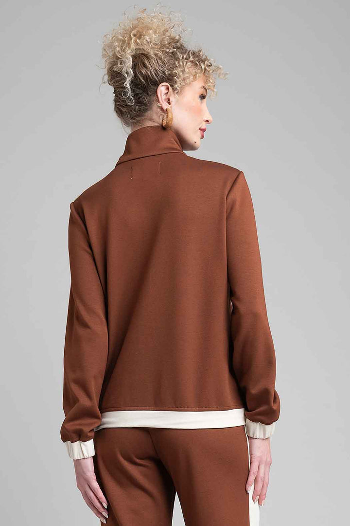Sudadera Bicolor Con Cierre Al Frente