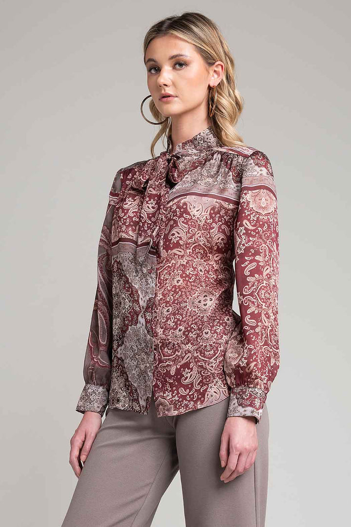 Blusa Estampada Con Manga Larga
