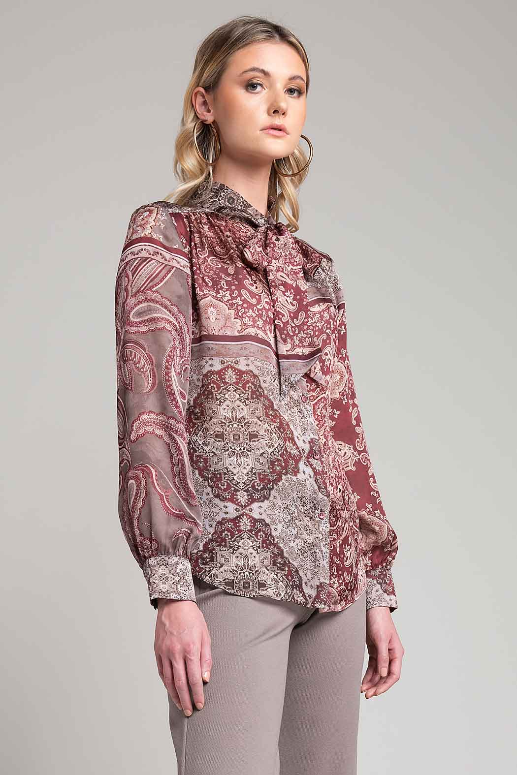 Blusa Estampada Con Manga Larga